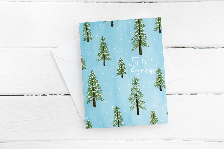 Let It Snow Note Card by Oh So Chic Designs