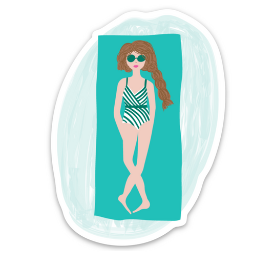 Beach Babe Sticker - Green