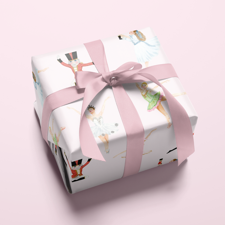 Nutcracker Ballet Pink Gift Wrap by Oh So Chic Designs