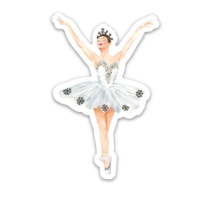 beautiful ballerina dressed in silver tutu with snowflakes on her dress and a crown in her hair for the Nutcracker