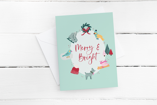 Merry & Bright Winter Holiday Card