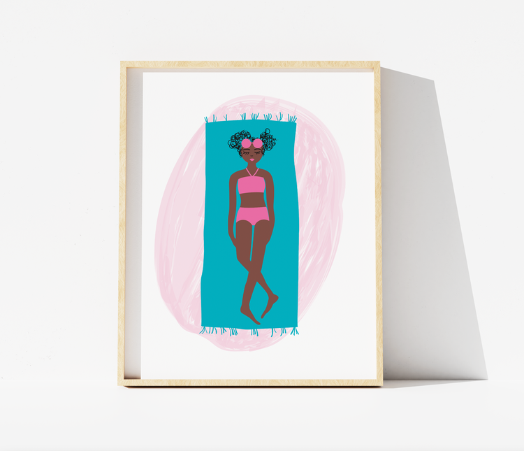 Beach Babe - Pink Art Print