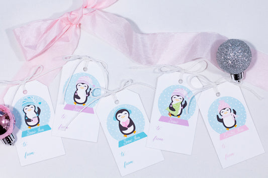 Winter Penguin Gift Tags