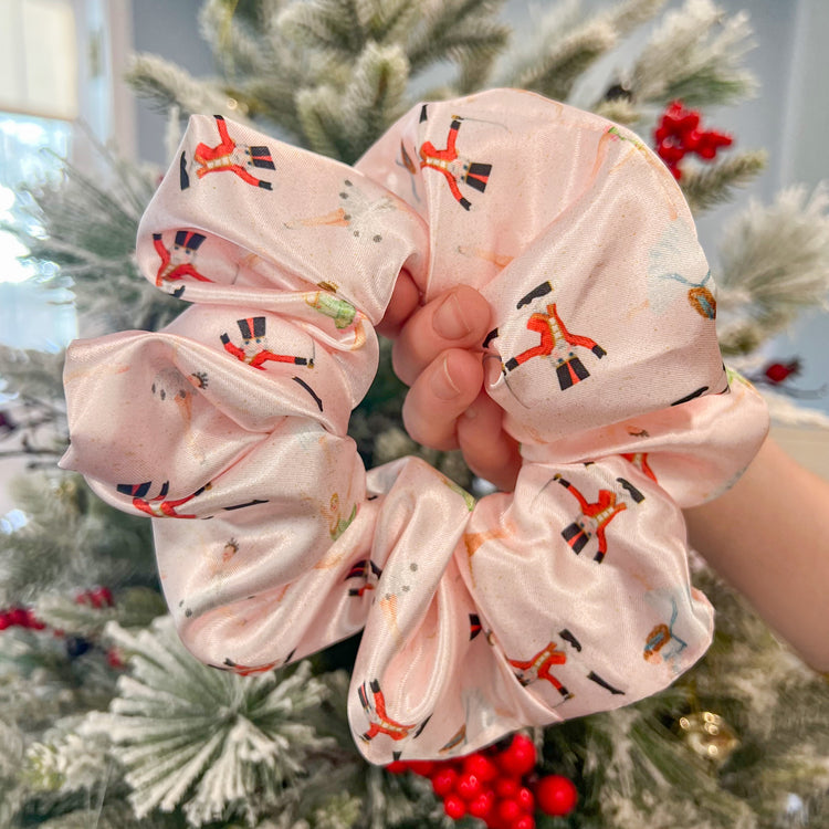 Oversized Luxury Pink Satin Nutcracker Scrunchie