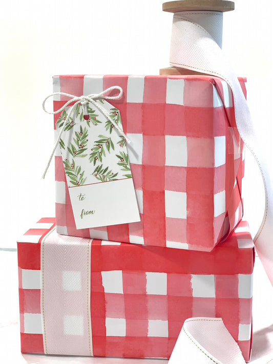 Red Gingham Gift Wrap