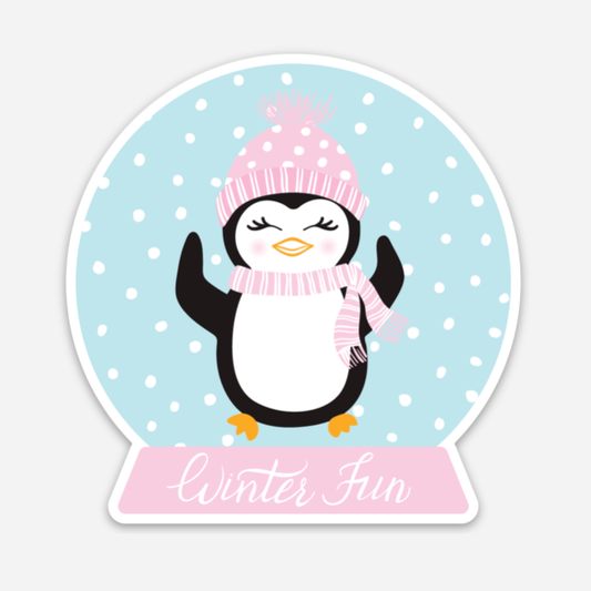 Winter Fun Penguin Sticker
